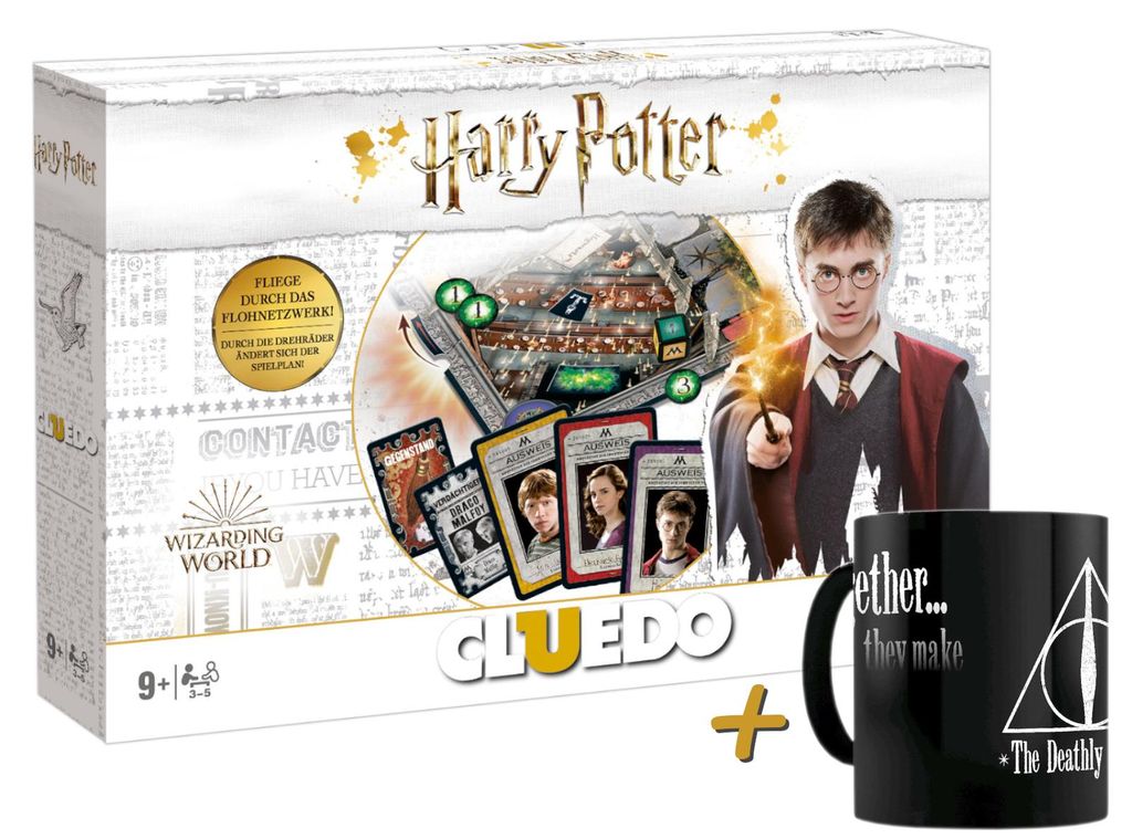 Cluedo Harry Potter Brettspiel Spiel + Zaubertasse Tasse Produktbild 