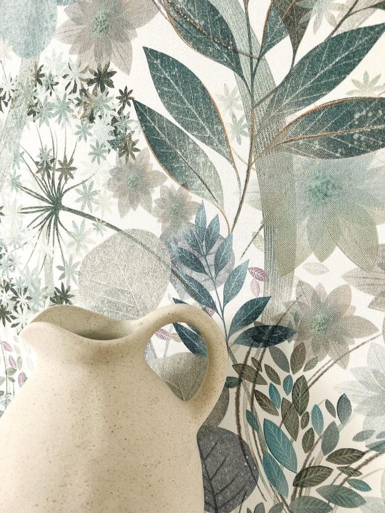 NEWROOM Tapete Amelle Olive Vliestapete - Natur Blumen Produktbild 