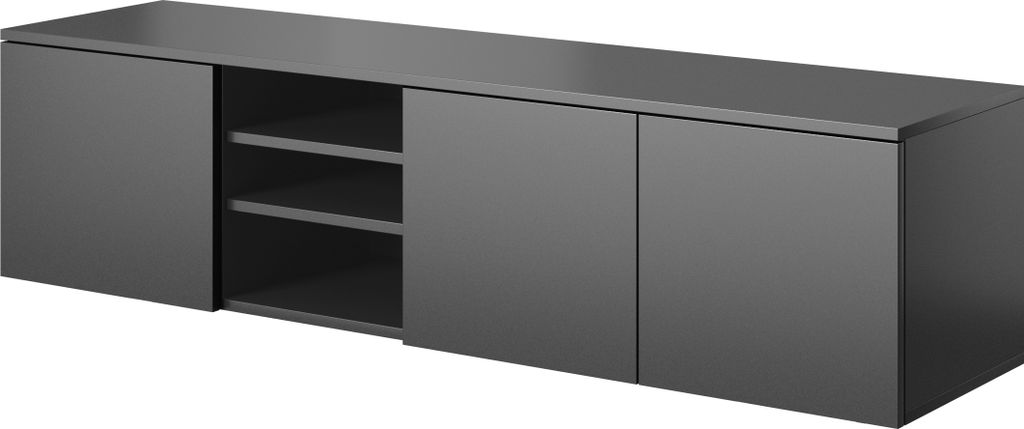 Graphit, Anthrazit wandmontierter RTV-Schrank, 150x38x37, Produktbild 