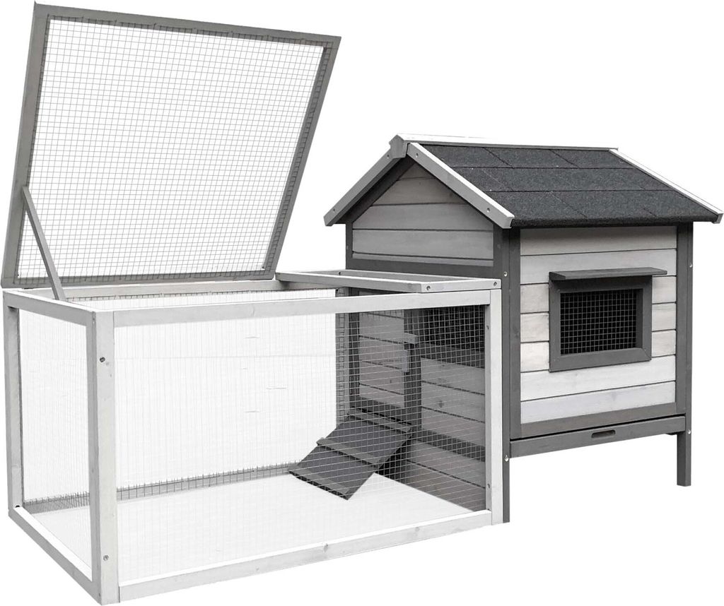 Králikáreň Wiltec svetlosivá 1460 x 750 x 830 mm s voľným Obrázok produktu 