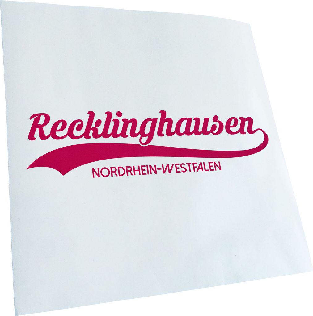 Kiwistar - Autoaufkleber - Recklinghausen NRW - Pink - 30x8cm - Aufkleber für Auto, Laptop, Fahrrad, LKW, Motorrad Mehrfarbig JDM Decal Racing