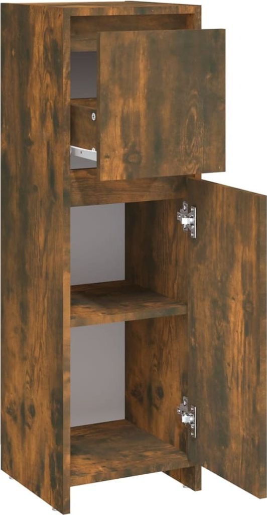 Armoire Murale VidaXL En Noyer Massif - 42x23x60 Cm, Rangement Salle De Bain Ou Toilettes - 2