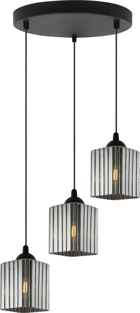 Suspension E27 à cubes graphite Riffle : luminaire en métal noir