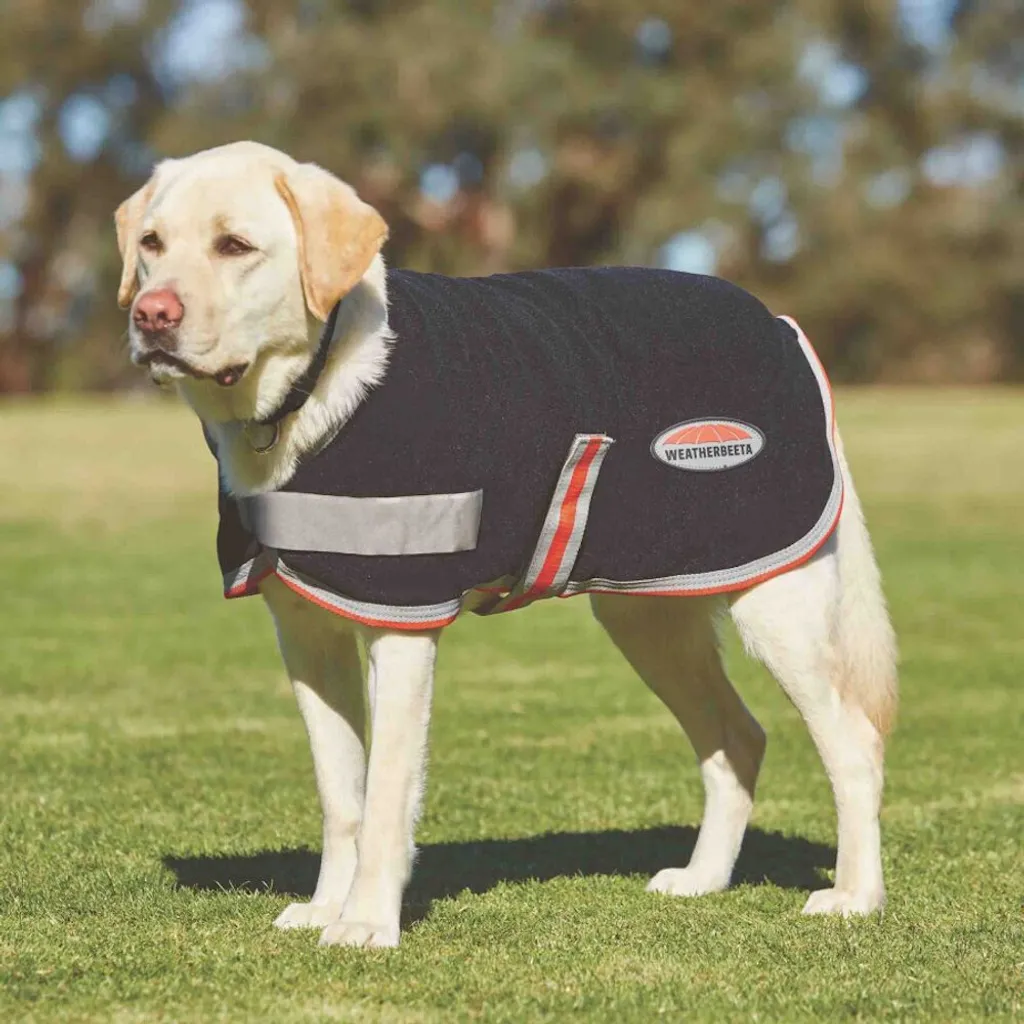 Cappotto per cani in pile Weatherbeeta Comfitec Therapy-Tec - nero/argento/rosso