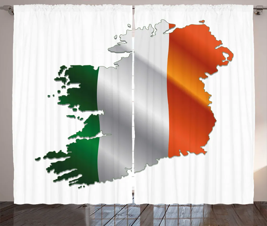 Grand Rideau Irish Pride Couleurs Drapeau avec Système Boucles Intégré