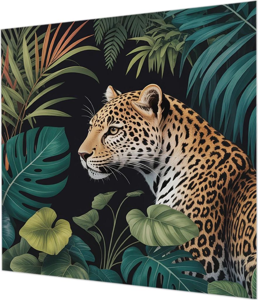 Wandtapete - Dekorative Tapete für Wohnzimmer - Tapetenfolie für Wanddekoration - 250x250 cm - Exotischer Leopard