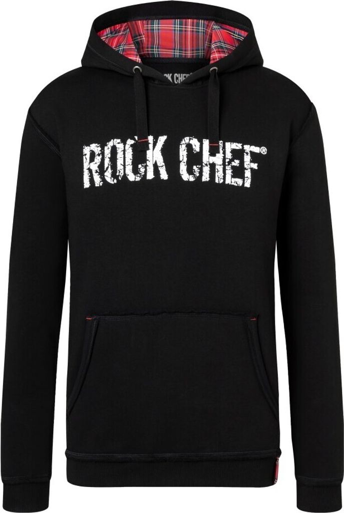 KARLOWSKY Uni Kapuzen-Sweatpullover ROCK-CHEF -Stage2 Schwarz/Glencheck XS