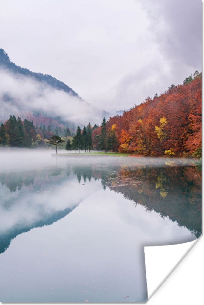 MuchoWow® Poster Herbst - Nebel - Wasser - Landschaft 40x60 Produktbild 