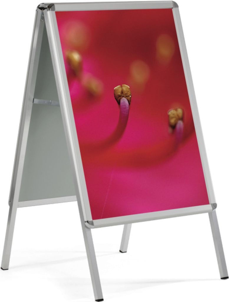 Kundenstopper Classic 32 Rondo DIN A0, Alu silber eloxiert, 841x1189 mm