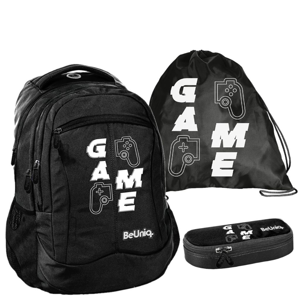 Schulrucksack BeUniq GAME PADS - 3-Teiliges Set Produktbild 