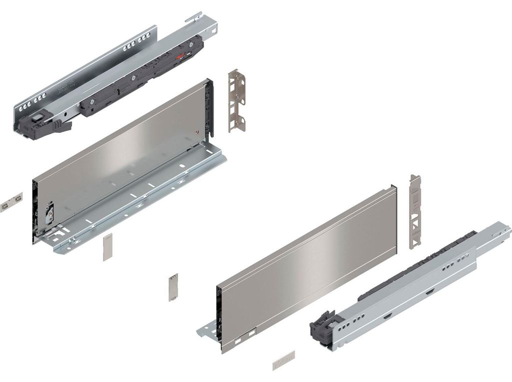 Blum Legrabox pure H K Schubladenschienen Set | 1 Paar, 40kg 400mm | Tip On Vollauszug, inox