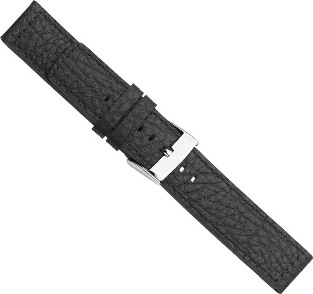 Pilot Ersatzband Uhrenarmband Kalbsleder schwarz 20585S, Stegbreite:20mm