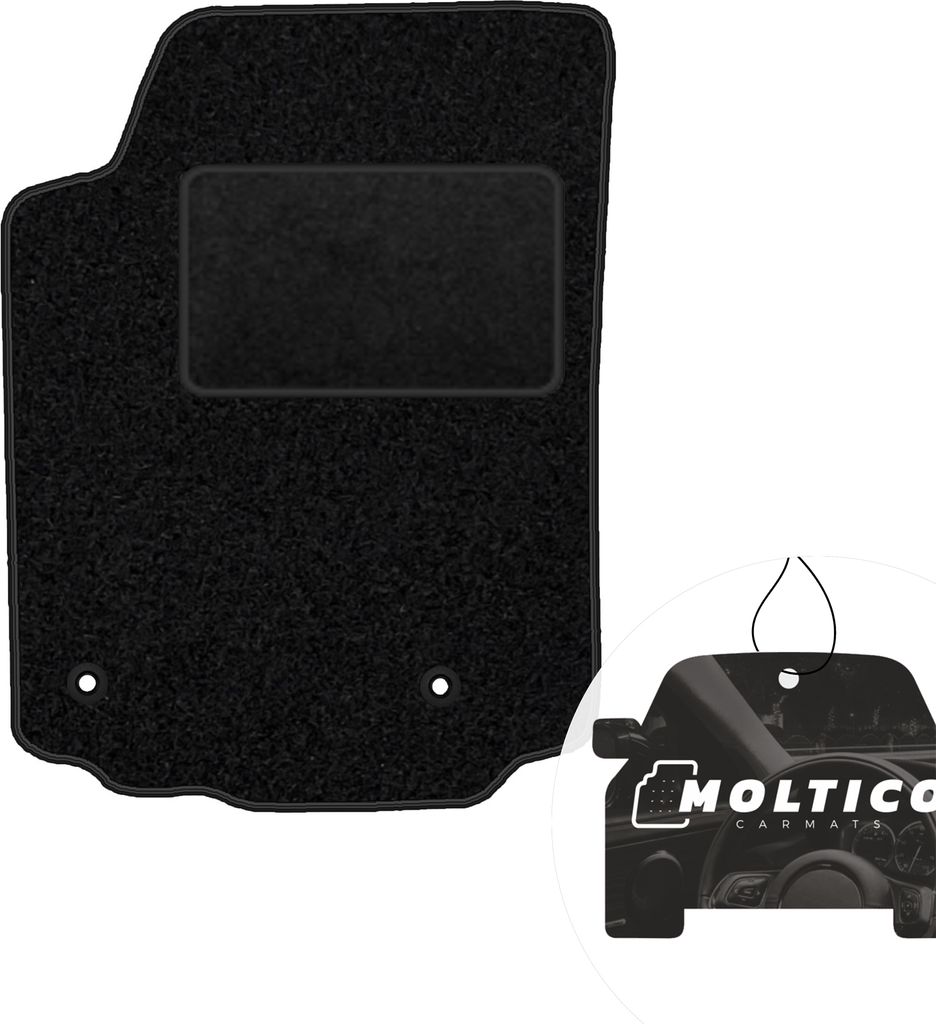 moto-MOLTICO Fahrer Fußmatte Auto Velours Fahrerseite Autoteppiche Schwarz Fahrermatte 1-teilig passend für Audi A6 C4 100 1990-1997