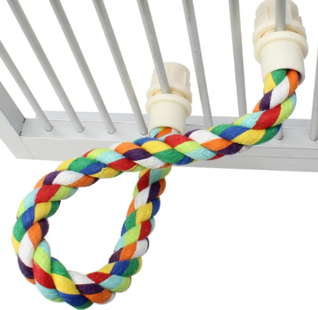 Spirale per Pappagalli 66cm Cotone Colorato M - Gioco e Riposo Zig Zag
