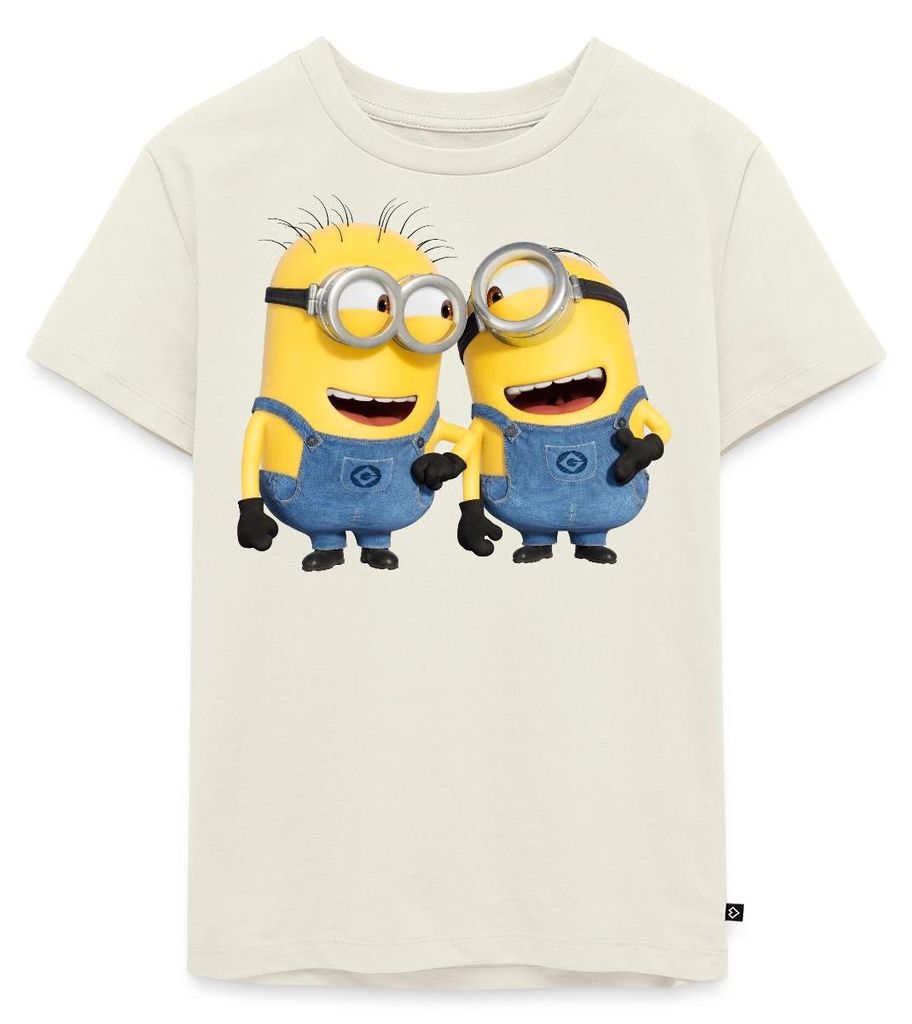 Spreadshirt Minions Despicable Me Phil Und Stuart Kinder Premium T-Shirt, 122/128 (6 Jahre), Naturweiß