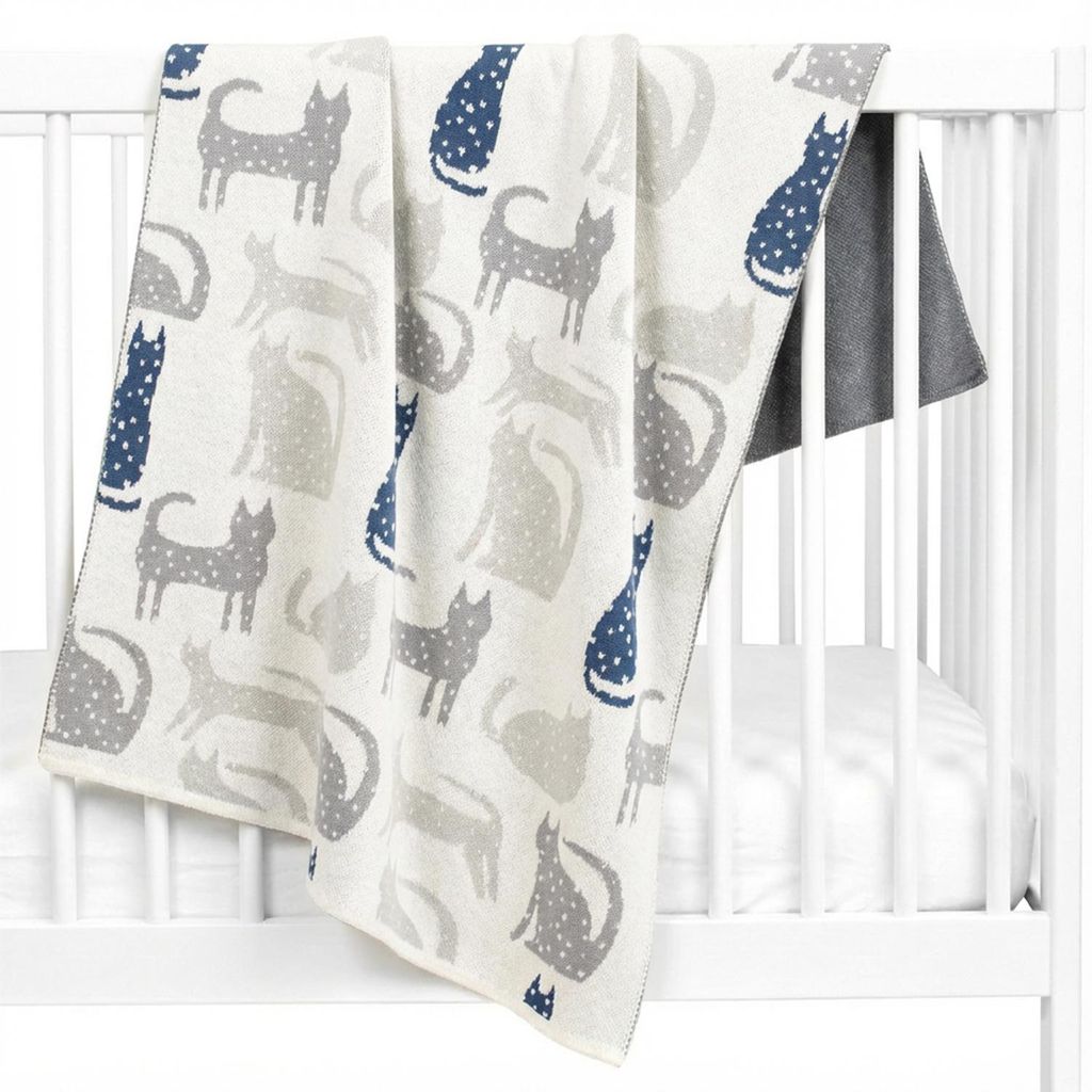 Decke Katze Tiny - 80 x 100 cm - Grau | by SEVIRA KIDS