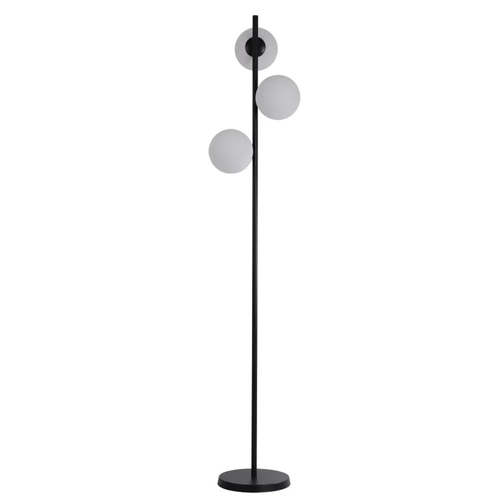 Lampadaire tripode noir Dorado 3xE14 en métal au style minimaliste