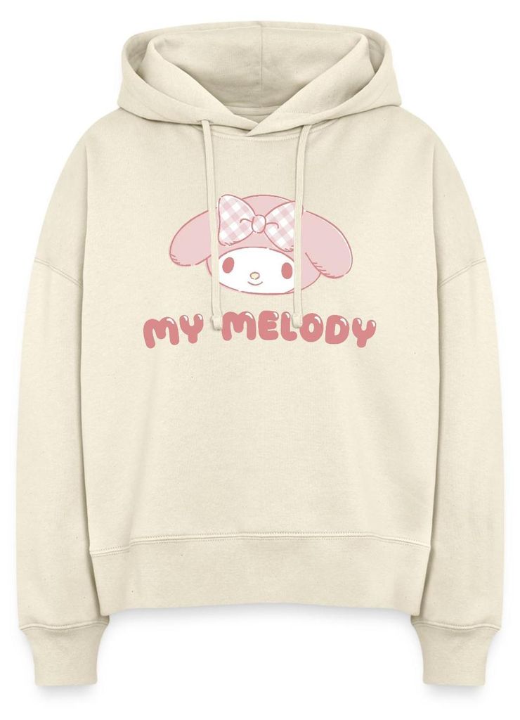 Spreadshirt My Melody Portrait Frauen Boxy Organic Hoodie, M, Natur
