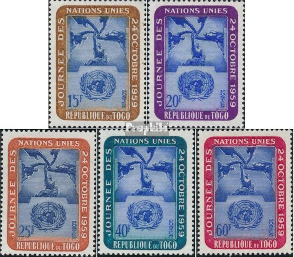 Briefmarken Togo 1959 Mi 271-275 (kompl.Ausg.) postfrisch UNO