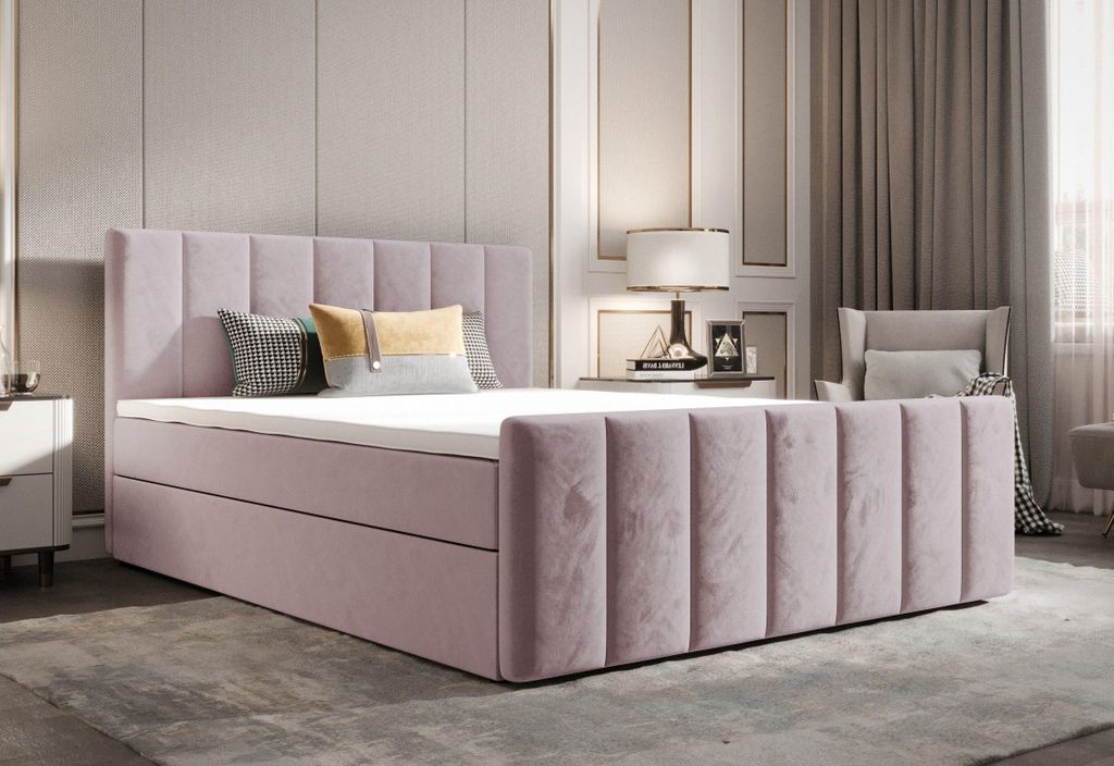 B&B Home Boxspringbett Adelle 160x200 cm – mit Bettkasten