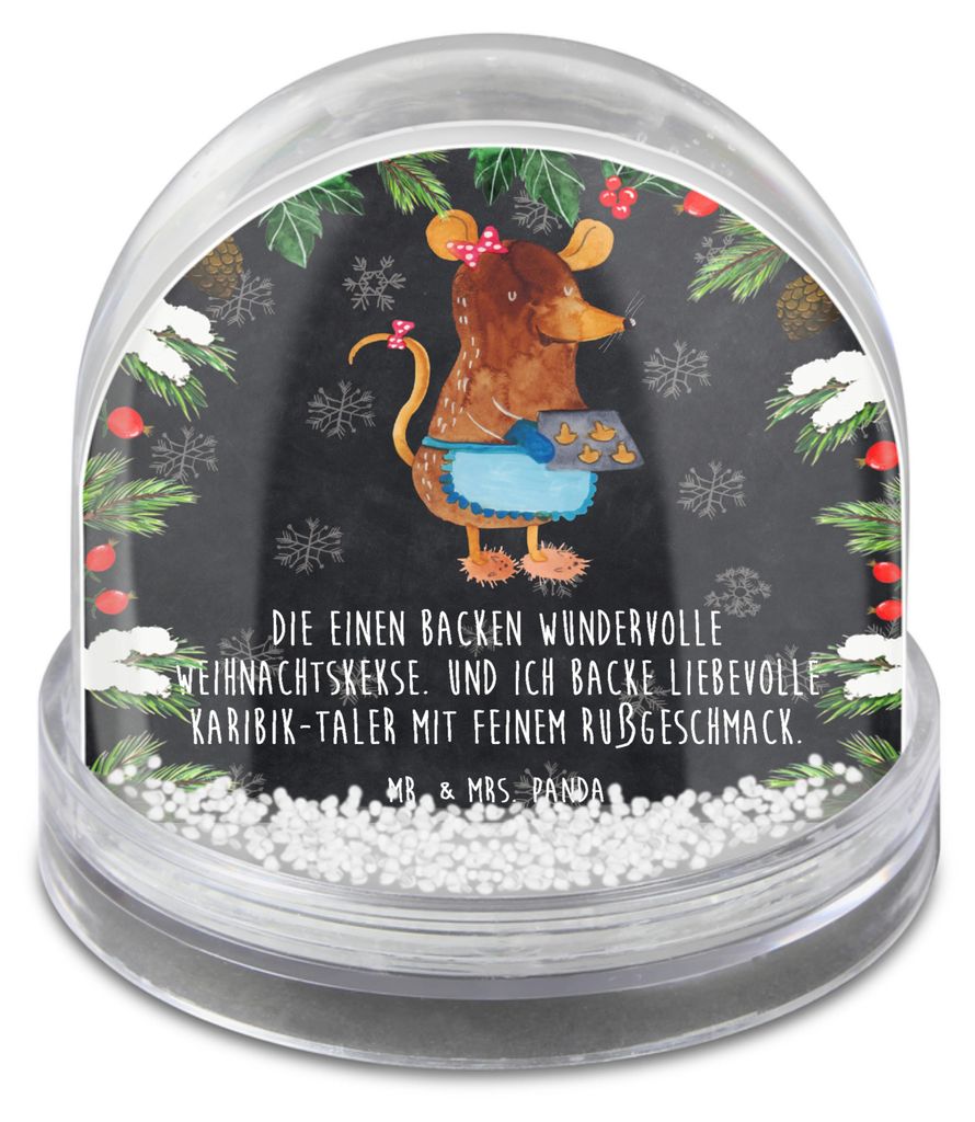 Mr. & Mrs. Panda Schneekugel Weihnachten Maus Kekse - Kreidetafel - Geschenk, Winter, wohnaccessoire, schnee kugel, Weihnachtsbäckerei, dekoartike...