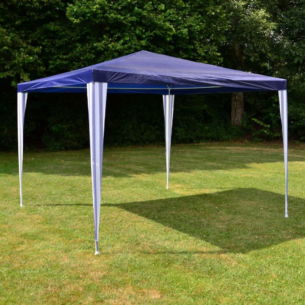 VCM Pavillon | Maße ca. 3x3 m | wasserabweisende 110g / m² PE Plane | Partyzelt | Gartenzelt mit Stahlgestell | Festivalzelt | Blau