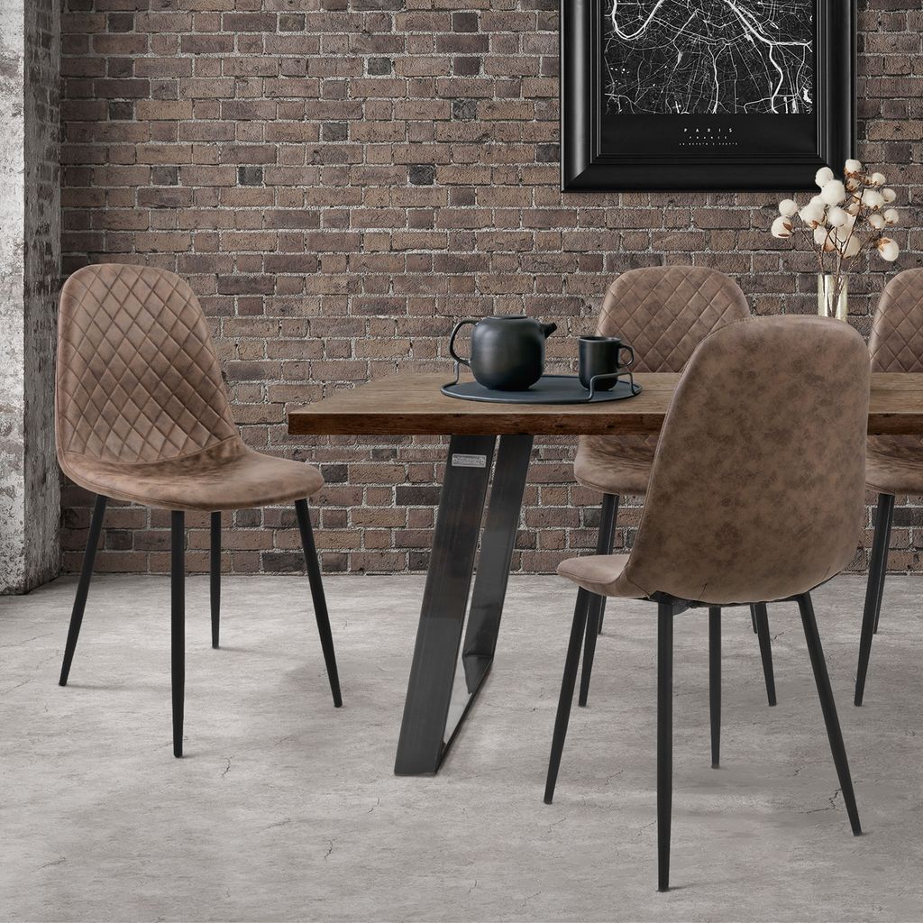 ML-Design Esszimmerstühle 4er Set, Braun, Küchenstuhl aus Produktbild 