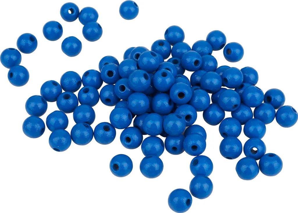 Perles en bois bleu 8mm pour confection de bracelets et bijoux bohèmes