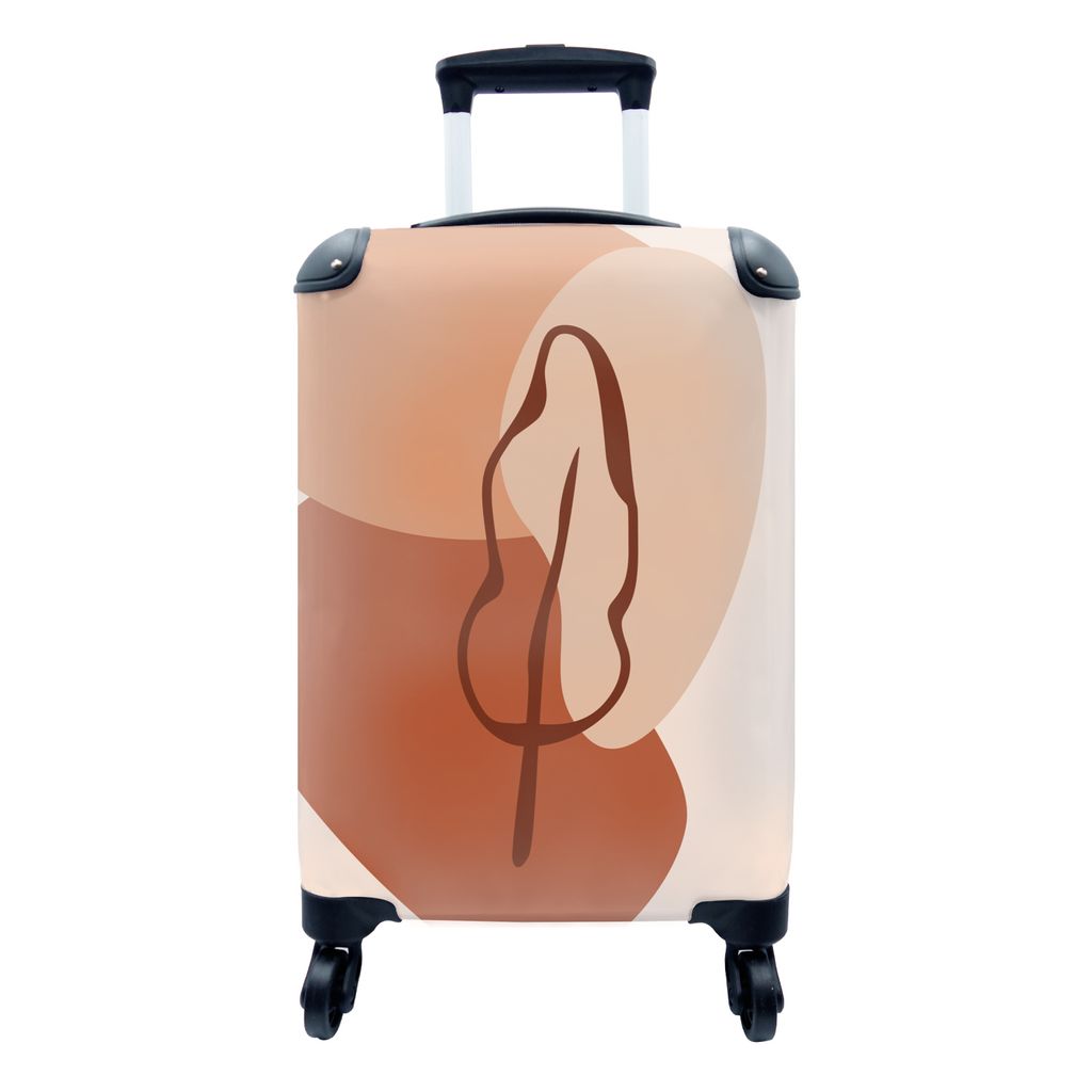 MuchoWow Koffer Handgepäck Trolley Rollkoffer Kleine Reisekoffer mit 4 Rollen - Sommer - Blatt - Flecken - Cabin Size < 55x40x23 cm & 55x40x20 c...