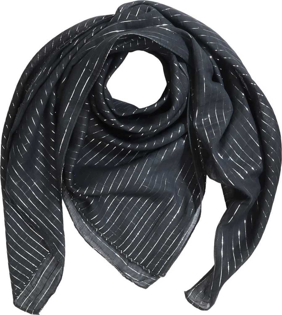Baumwolltuch - grau - anthrazit Lurex silber - Produktbild 