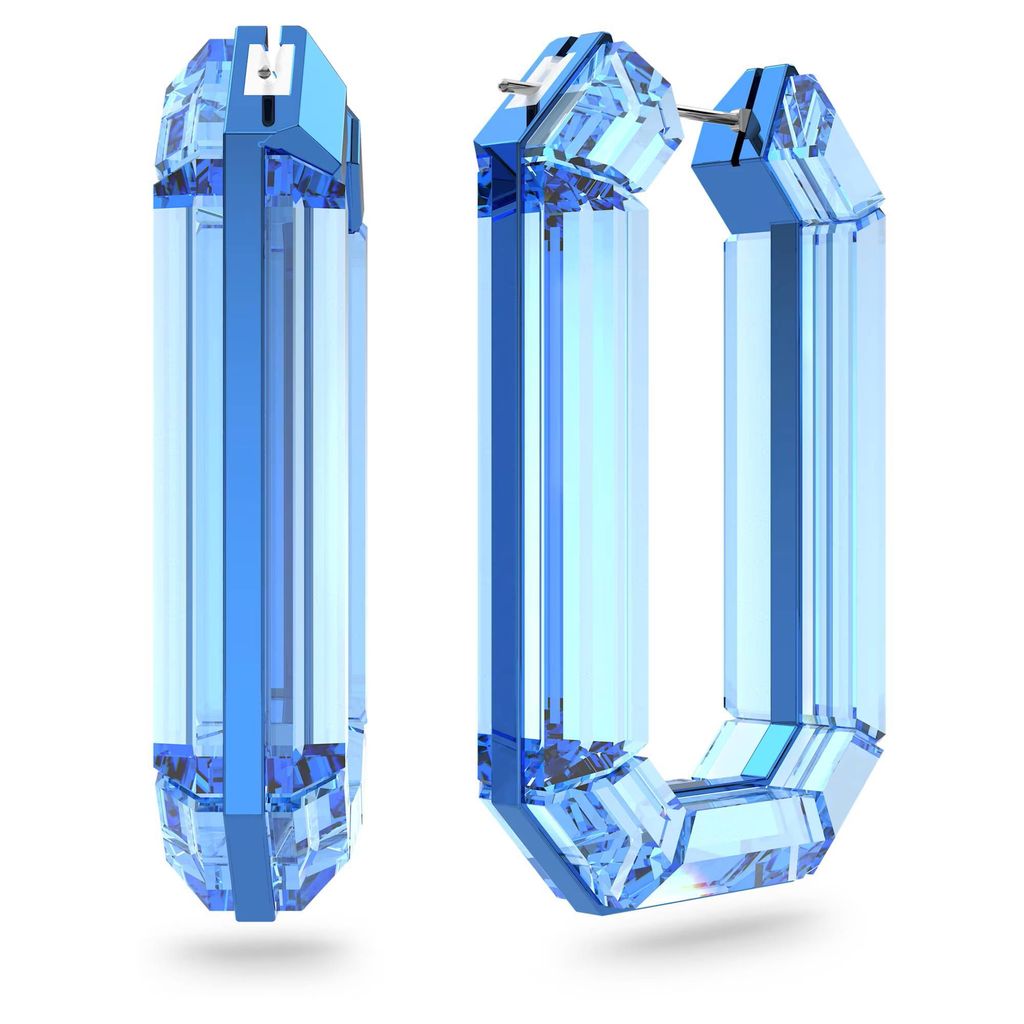 Swarovski Lucent Kreolen Statement Achteckform, Leuchtend Blau, Artikelnummer 5633950