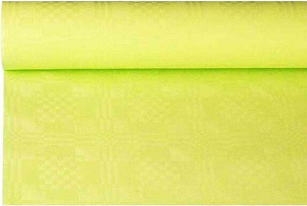 Papstar Papiertischtuch mit Damastprägung 6 m x 1,2 m limonengrün 85476