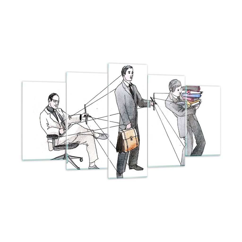 Bilder auf glas - Job Mensch mariniert Illustration - 160x85cm - Glasbilder - Wandbilder - Kunstdruck - Wanddekoration aus Glas - Glas Bilder - Wan...