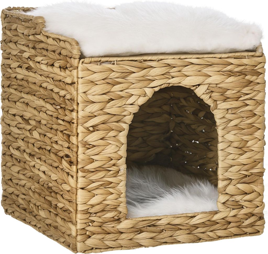 Casetta per gatti in rattan PawHut, cuccia per gatti con Immagine del prodotto 