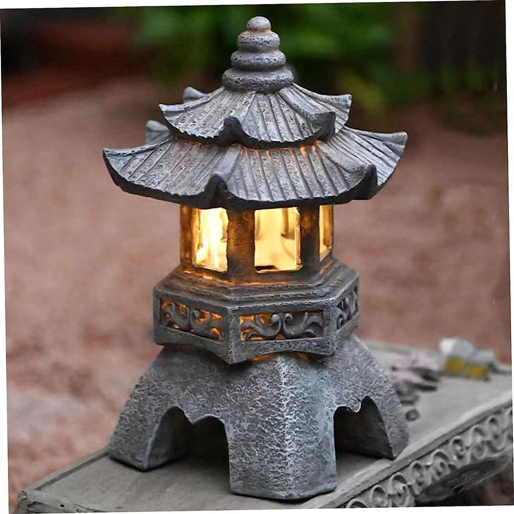 LED Laterne Solar-pagoden-laterne,Japanische Stil, rost-, Produktbild 