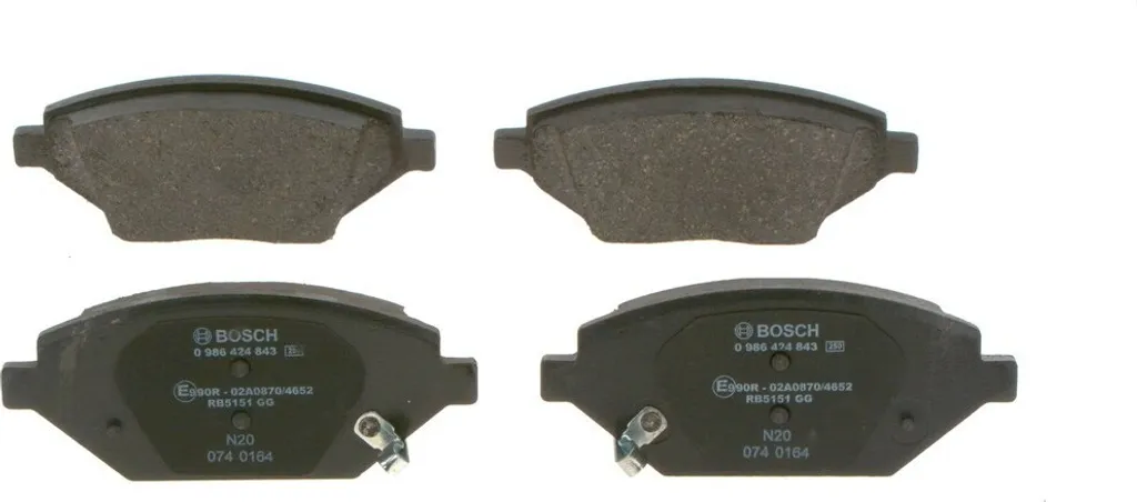 Kit Freinage Bosch 0 986 424 843 pour Entretien Opel Karl C16 OE 42439339