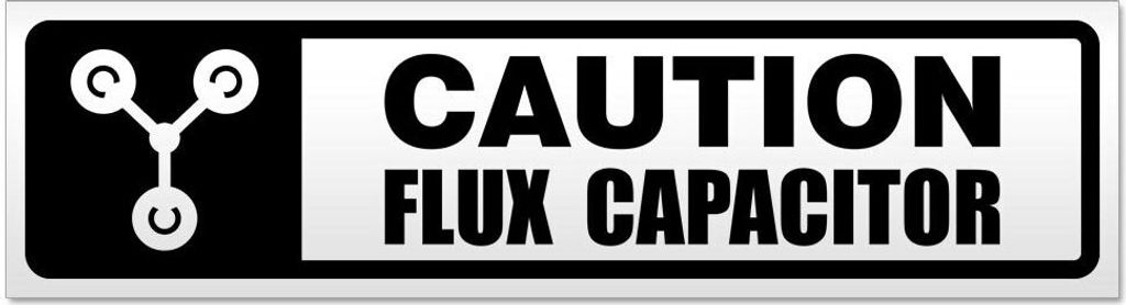 Kiwistar Flux Capacitor Caution Magnetschild Schild magnetisch - 45cm Schwarz - Magnetfolie für Auto PKW Kfz