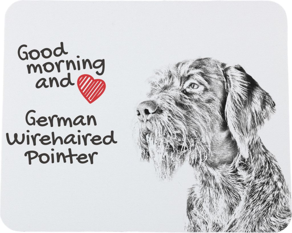 Deutsch Drahthaar I - Mauspad mit Druck, personalisiertes Mauspad mit Hund, einzigartiges Gadget für Büroangestellte von Art-Dog.