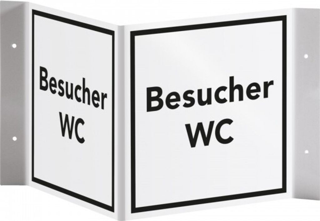 Dreifke Schild I Tür-Nasenschild Besucher-WC, Kunststoff, 150x150mm