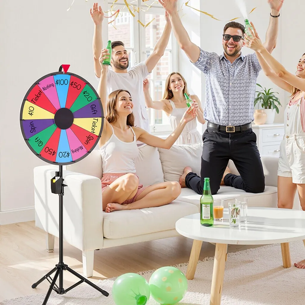Roue de la fortune effaçable 14 segments avec marqueurs et éponge - 8