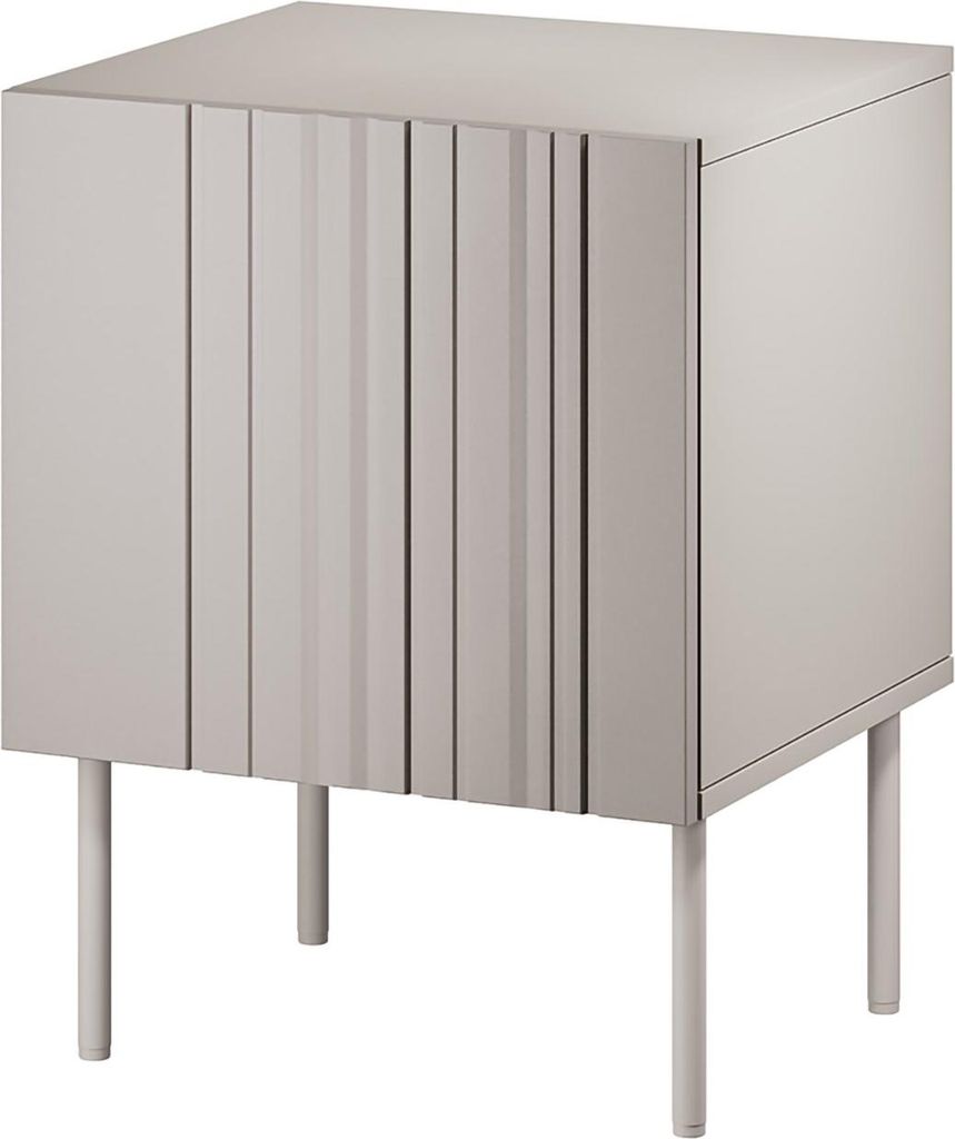 Dmora Nachttisch Russinem 59x42x44,5h cm Beige, Schubladen, ein Regal
