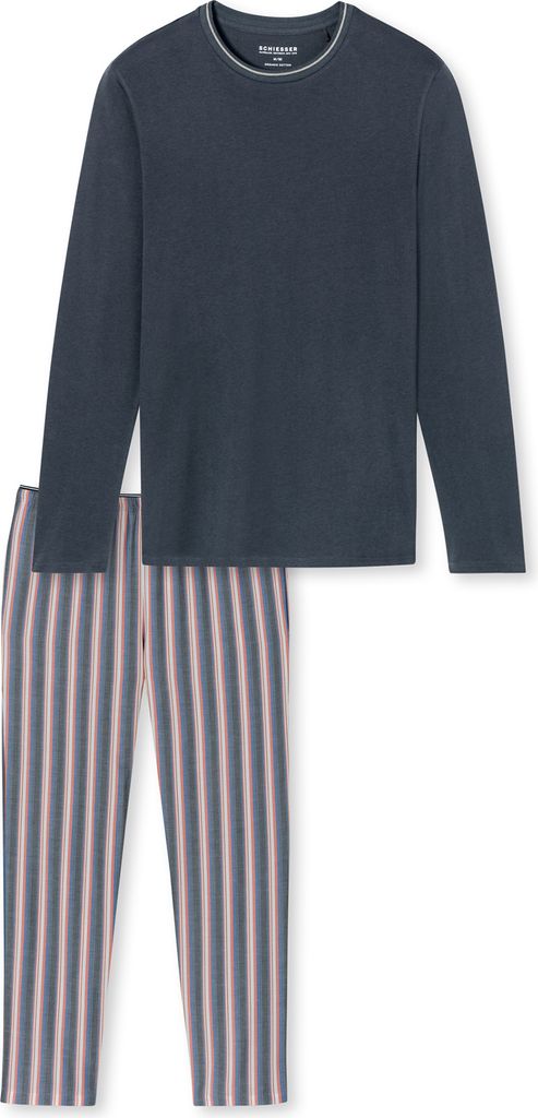 Schiesser Herren Schlafanzug lang kohle 54 ST