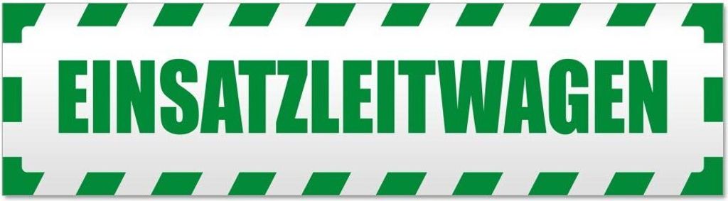 Kiwistar - Autoaufkleber - Grün - 60 x 16 cm - Einsatzleitwagen gestreift - Hinweis Aufkleber Sticker für Auto, Kfz, Fahrrad, PKW, LKW