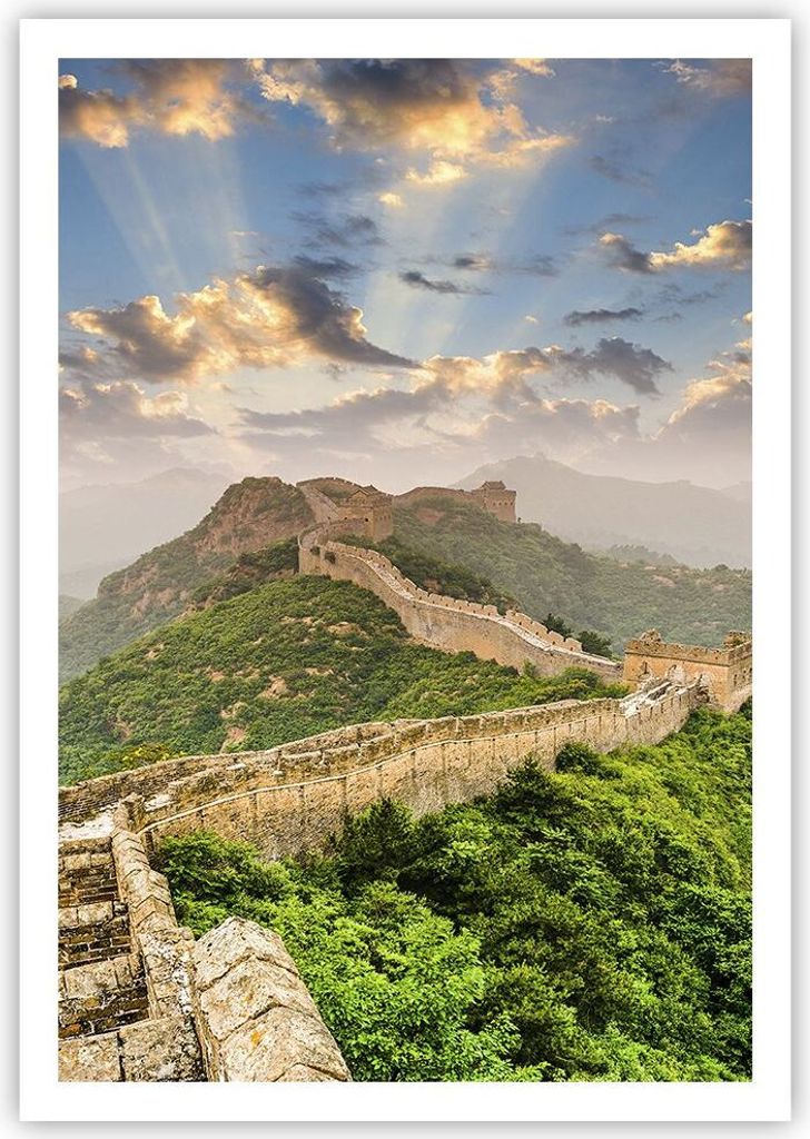 Poster - Poster ohne Rahmen - Wand Berg asiatisch china - 70x100 cm - Wand Bild - Wanddeko - Wandbilder - Kunstposter - Wandposter - Bilder - Kunst...