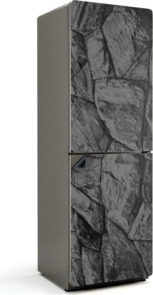 Steinmauer Textur – Magnetische Kühlschrank Abdeckung – Dekorfolie magnetisch Küche – Kühlschrank Magnet Deko – selbstklebende Magnettaf...