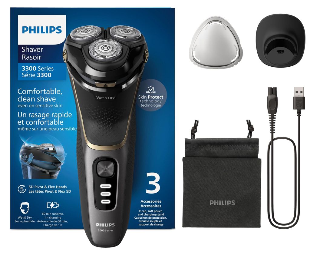 Philips 3000 series Shaver S3342/13 Elektrischer Nass- und Produktbild 