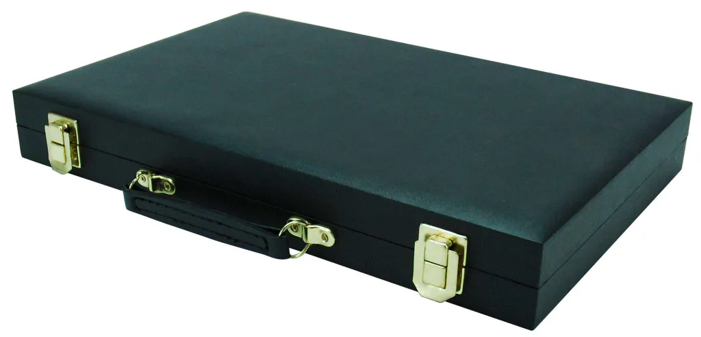 Mallette Backgammon 38 cm Noir Uni - Finition Premium et Design HOT Games