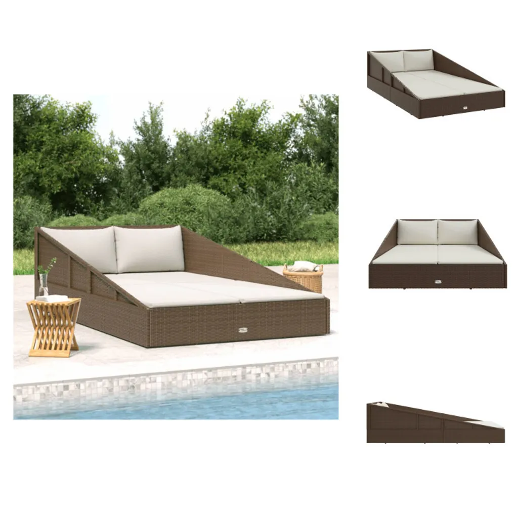 Lit de jardin en résine tressée résistante marron 110x200 cm vidaXL top
