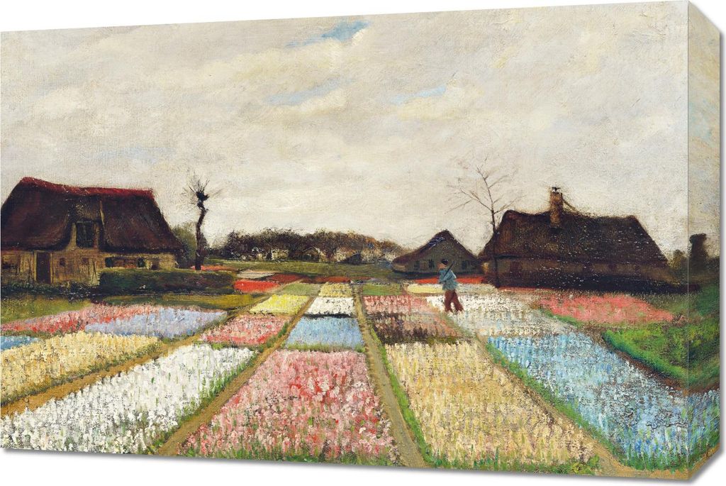 Bild 60x40cm Blumenbeete in Holland, Van Gogh Vintage