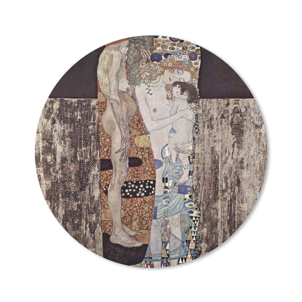 MuchoWow Mauspad Mousepad Die drei Etappen im Leben einer Frau - Gustav Klimt 40x40 cm - Mousepads - Maus Mat - Pad - Mausunterlage - Schreibtisc...